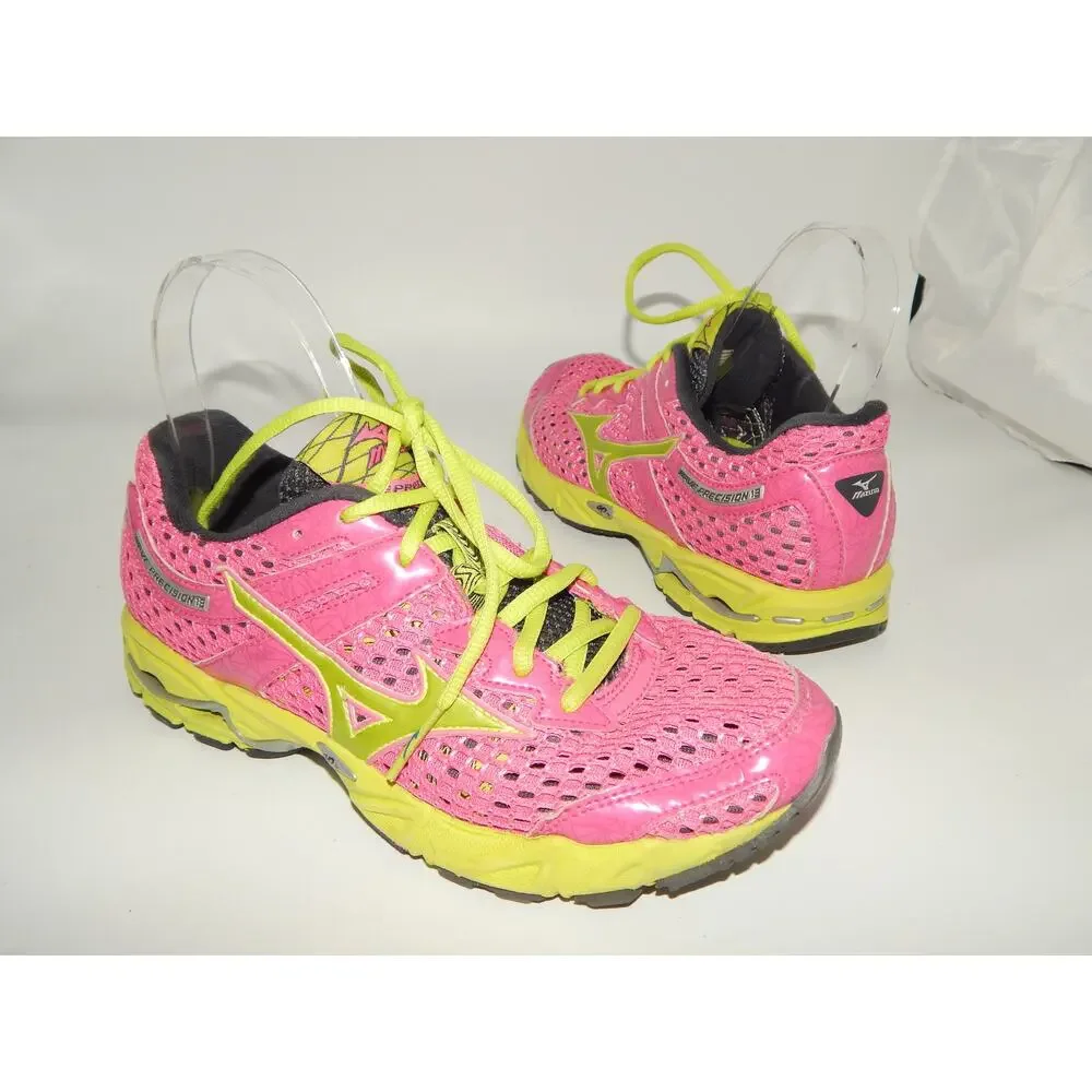 Mizuno Wave Precision 13 Women Sneaker Size 8 Pink Green - Picture 3 of 8